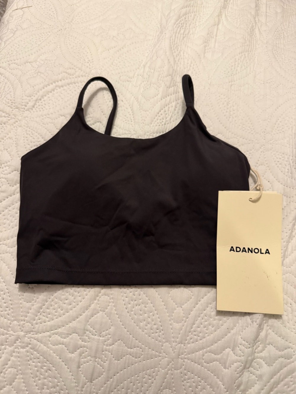 Adanola Graphite Grey Slim-Strap Crop Top